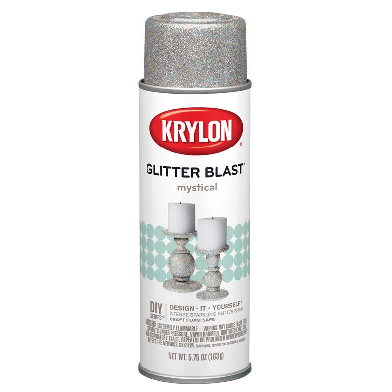 KRYLON طلاء رذاذ كرايلون جلتر بلاست للزينة، فضي غامض، 5.75 أونصة - Image 1